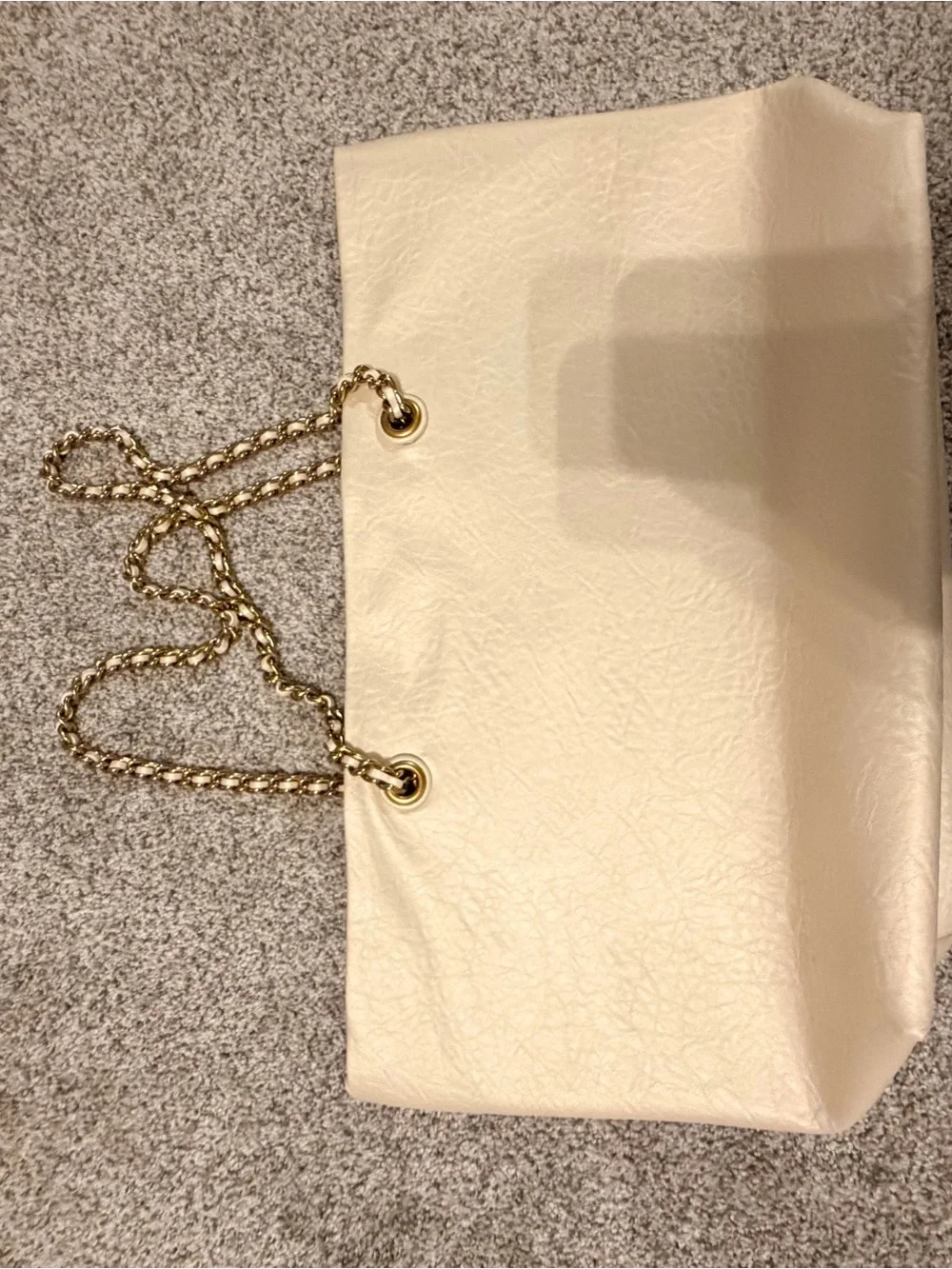 Tory Burch Ivory Logo Chain-Handle Tote